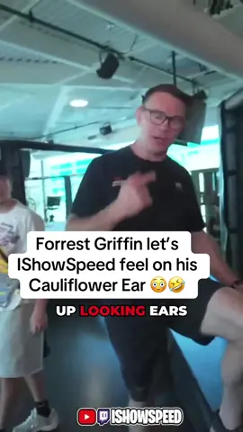 Forrest Grffin explains to IShowSpeed how UFC fighters end up with cauliflower ear 😅 #forrestgriffin #ishowspeed #fyp #trending #clipcheckvibez