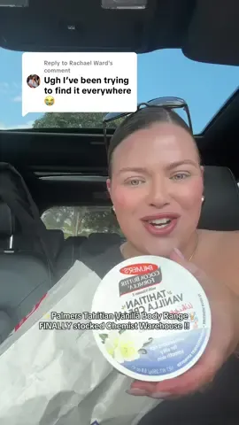 Replying to @Rachael Ward The wait is OVER girlies!! Palmers Tahiatian Vanilla is FINALLY available @Chemist Warehouse Official ✨🍦🧴 run don’t walk xx @palmersau ily #palmers #vanilla #showerroutine #bodycare #bodylotion 