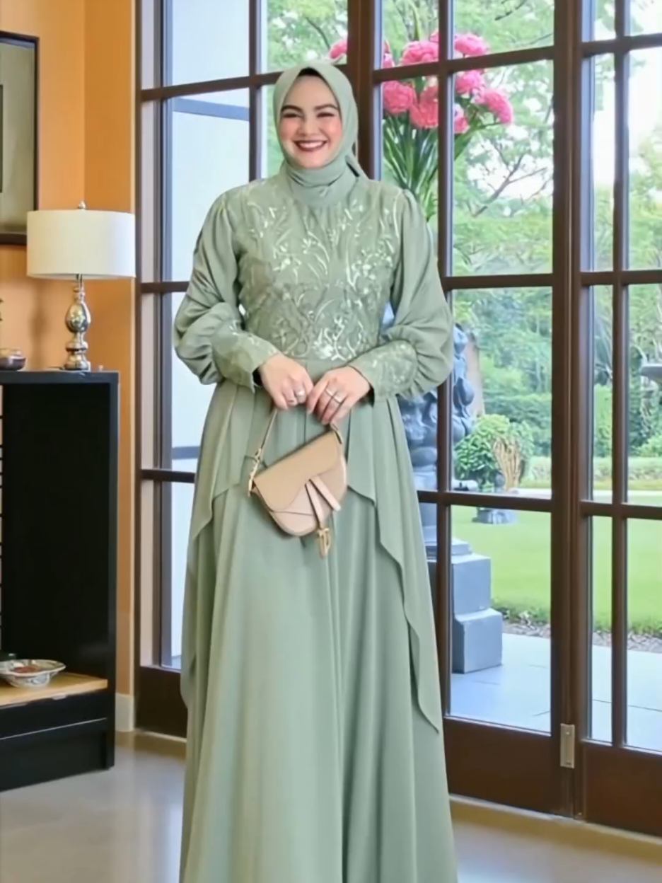 Quena Dres Brukat 2025 Gamis Pesta Bahan Ceruty Mix Brukat motif Gaun Pesta Wanita Muslim Dres Pesta Kondangan #dress #gamis #outfitkondangan #muslimah #ootdfashion 