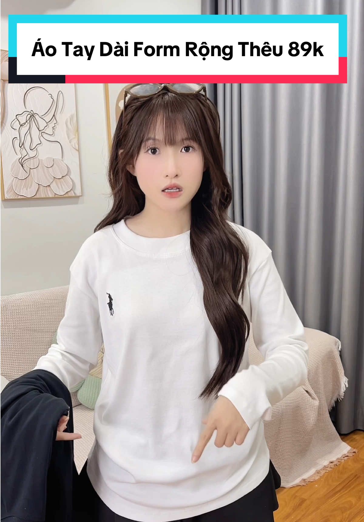 Áo Tay Dài Form Rộng Thêu 89k