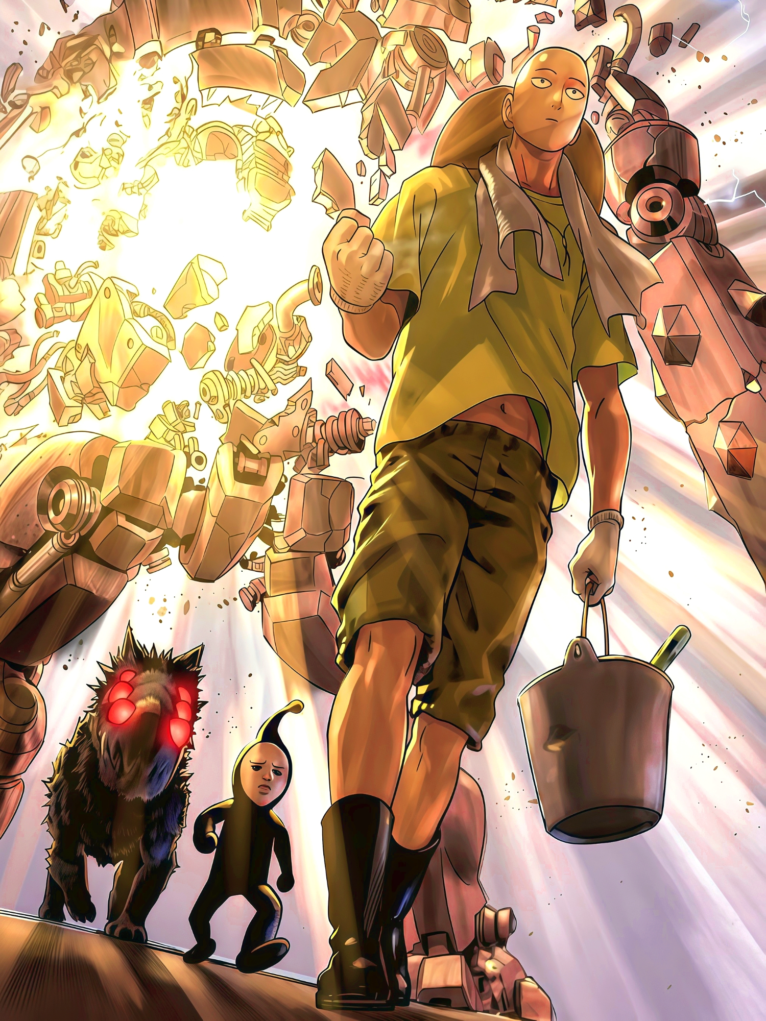 Si Botak Dan Dua Peliharaan Kecilnya 🗿 #onepunchman #opmmanga #mangaedit #saitama #rover #fyp