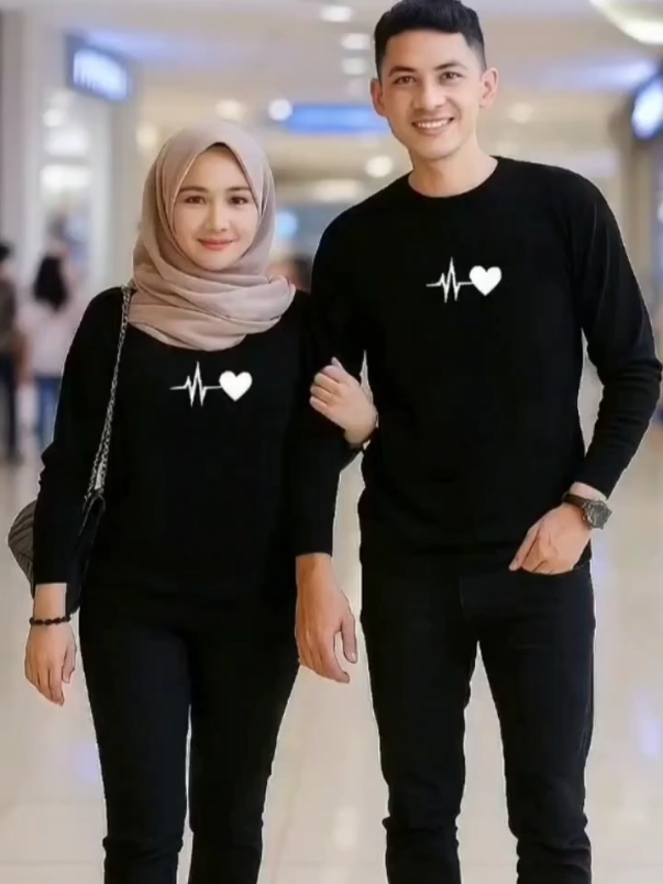 ISI 2PCS AG KAOS COUPLE PASANGAN LP EQU HEART SEPAKET 2BAJU Kaos Oblong
