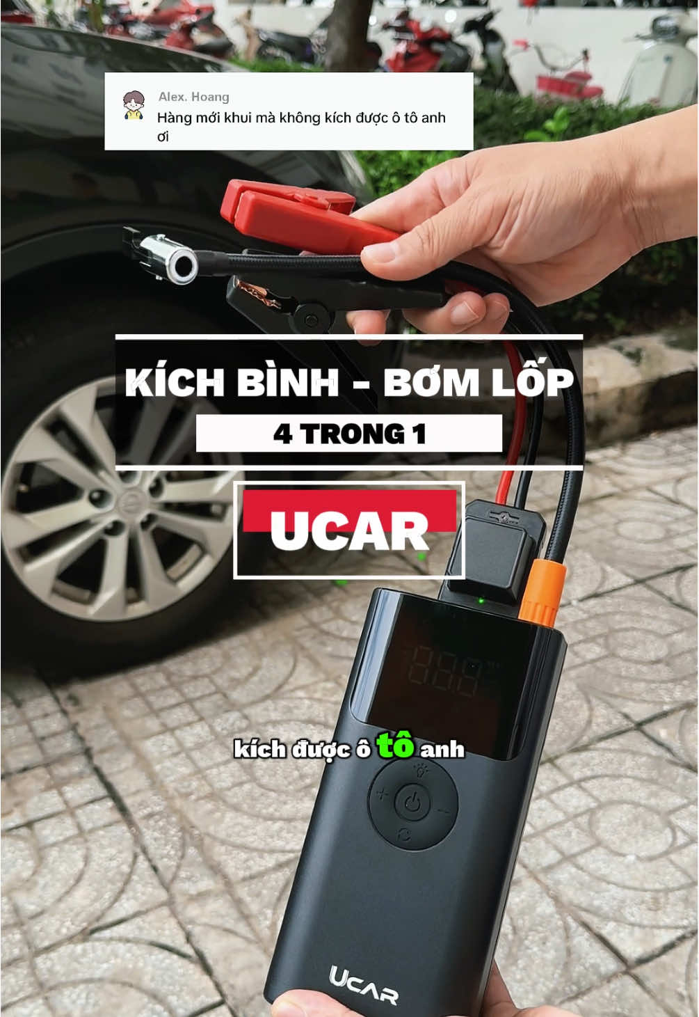Kích bình và bơm lốp xe ô tô 4 trong 1 của Ucar #anhkythuatreview #bokichbinhoto #bomlopxe 