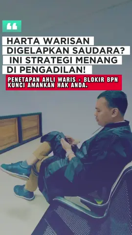 Harta warisan orang tua digelapkan saudara sendiri? Jangan panik ini strategi menang di pengadilan! Dalam hukum perdata, harta warisan adalah harta bersama para ahli waris. Tidak boleh ada yang menjual, menguasai, atau memindahtangankan secara sepihak. Kalau itu terjadi, secara hukum bisa disebut perbuatan melawan hukum (PMH) dan bisa digugat pembatalan jual beli serta pengembalian hak waris. #edukasihukum #waris #tanah #gugat #fy 