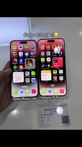 Si 14F juga bisa mirip nih #oppo #opporeno14series #iphone #compare #fyp 