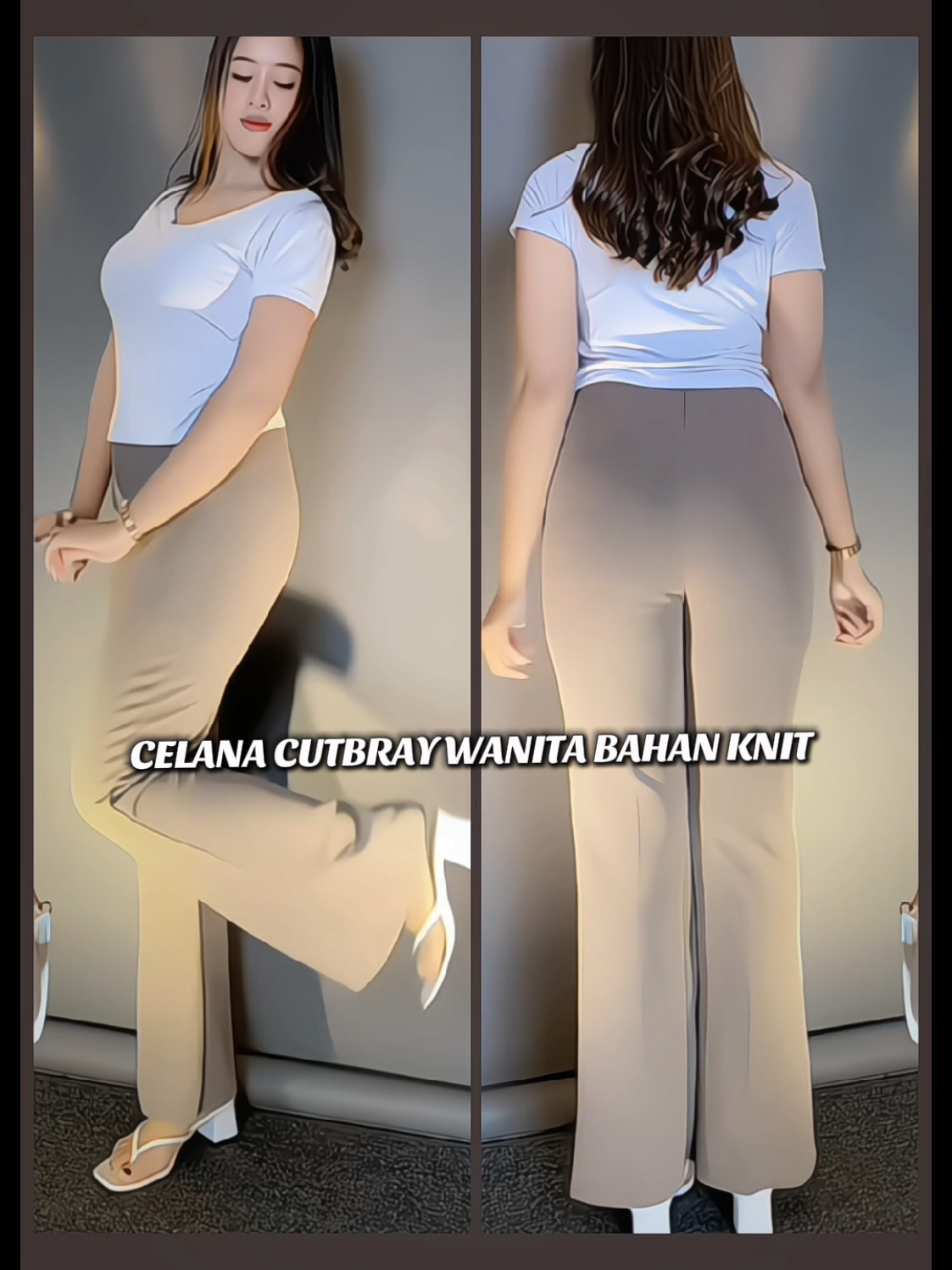 celana cutbray wanita bahan knit #celanacutbraywanita #celanawanita #cutbray #tiktokshop #fyp 