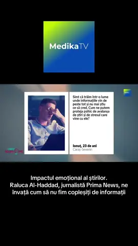 Impactul emoțional al știrilor. Raluca Al-Haddad, jurnalistă Prima News, ne învață cum să nu fim copleșiți de informații 👉🏻 medikatv.ro #medikatv #mintisclipitoare #stiri #informatii #emotii #echilibru 