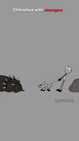 Chihuahua with strangers 😂🤣 #4kmemes #animation #tiktokmemes #funnyvideos #viralmemes 