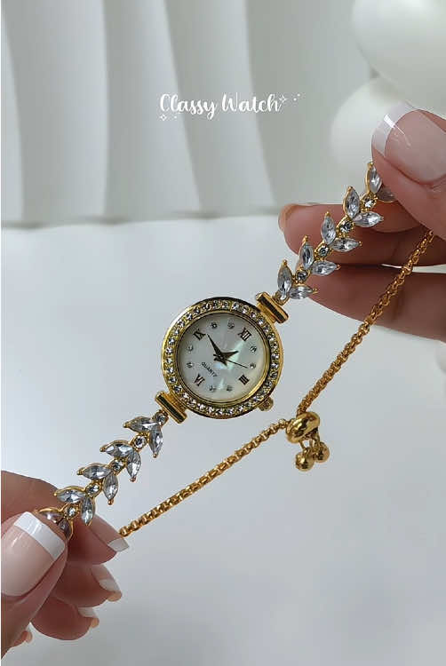 totally obsessed with this bracelet watch on my wrist! 🥹          #creatorsearchinsights #watch #gold #jewelry #bracelet 