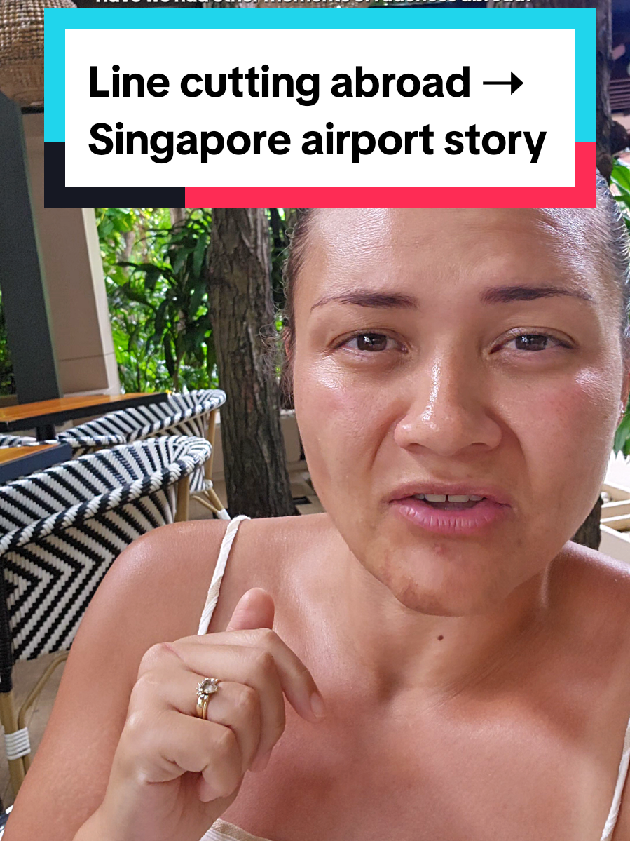 Replying to @wxstsidxr  Someone asked if we’ve had other moments of rudeness or people cutting in line while traveling… Yes. At Singapore airport Starbucks, an American guy tried to cut to the front of the line which was about 10 deep. Same deal - I was polite but firm ‘nope, back to the line.’ Travel’s amazing, but these little moments definitely test your patience 😅 Have you had it happen to you abroad? #expatlife #travelstories #movingtomalaysia #expatfamily #travelwithkids 