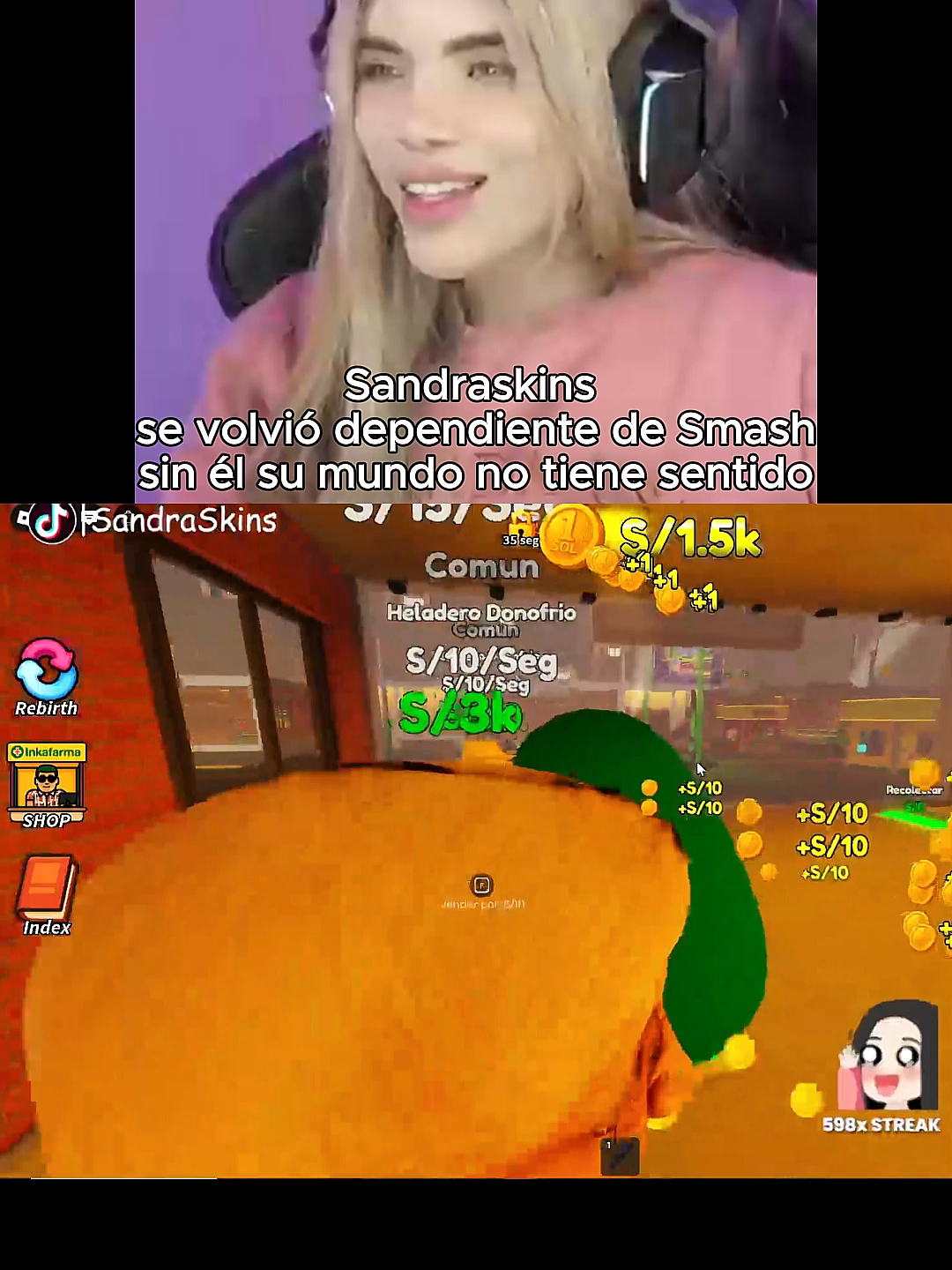 Sandraskins se volvió dependiente de Smash sin él su mundo no tiene sentido #Sandraskins #smashdota #fyp #parejas #milenka #kickperu #sad
