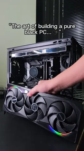 The art of building a pure black PC...🖤 | Part 4 Finishing it off with the AORUS RTX 5080 MASTER, powered by the pre-installed Hydrus 16-pin modular cable—no bulky bends, no issues closing the glass panel, just a clean fit even in tight spaces. The end result? Pure stealth vibes. Full build video coming soon—don’t miss it! Specs list will be in the comments. So tell me… do you prefer compact cases or going big? 👀 #pc #pcbuild #gamingpc #fyp #blackpc 