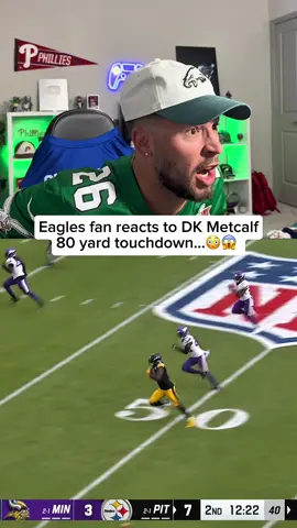 DK METCALF IS NOT HUMAN… Eagles fan reacts to DK Metcalf’s 80 yard touchdown versus the Minnesota Vikings! ##nf##nflfootball##dkmetcalf##pittsburghsteelers##minnesotavikings