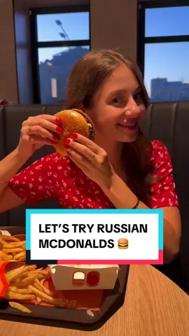 I love Russian food, but sometimes I crave a good burger too, and Russia’s new version of McDonald’s (Vkusno I Tochka) is absolutely delicious! 🍟 #russia #american #russianfood 