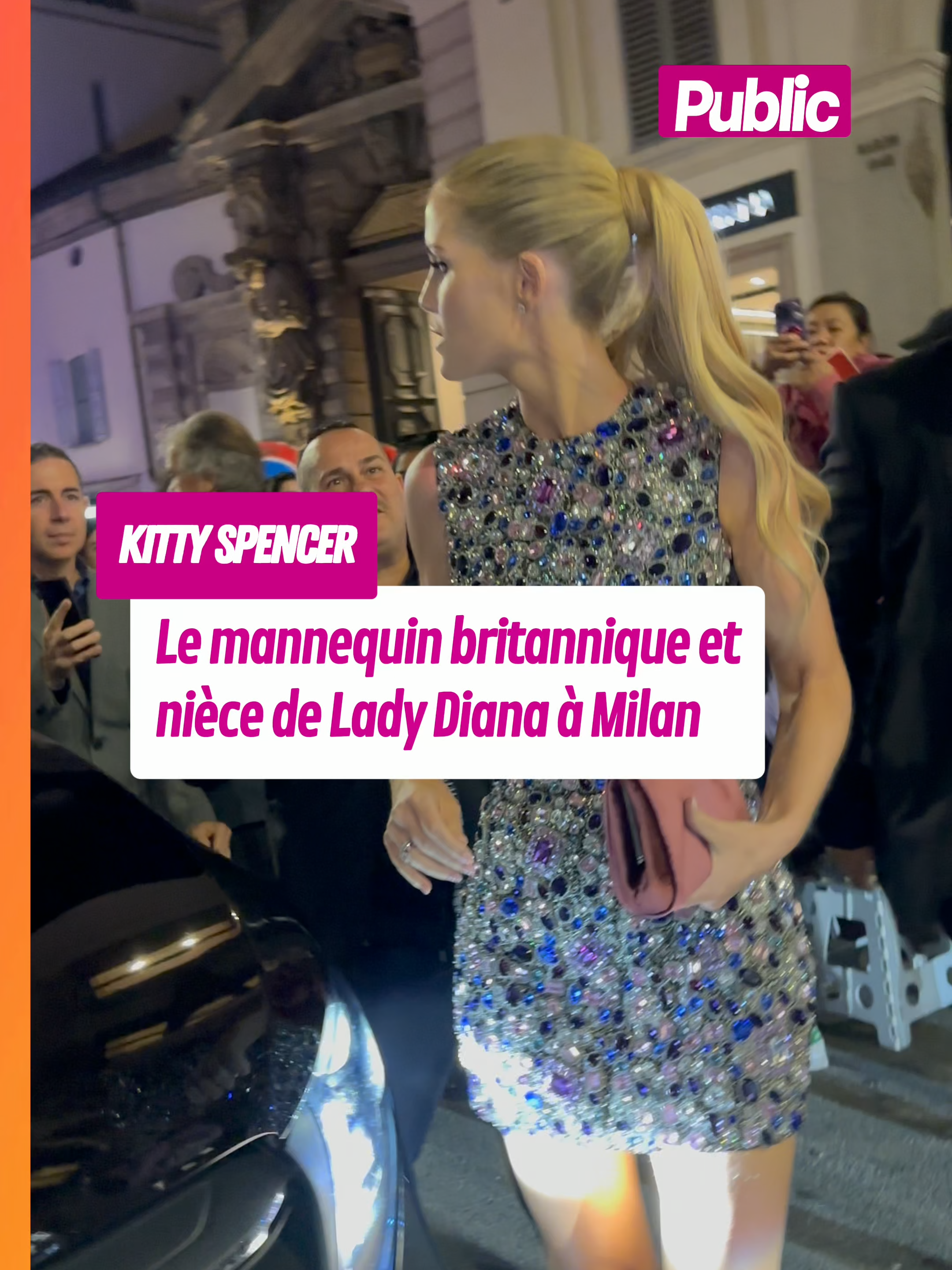 Kitty Spencer : le mannequin et nièce de Lady Diana quitte la soirée Dolce & Gabanna qui eu lieu hier soir à Milan #kittyspencer #spencer #ladydiana #actucelebrite #gossip #newspeople #public #magazinepublic #actupeople #people