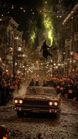 Every Halloween at midnight, Salem’s streets awaken. A ghostly band leads the Midnight Ghost Parade floats of haunted houses, skeleton carriages, witches, and scarecrows drift through the fog. Lanterns flicker, bats swirl from the clock tower, and finally a glowing moon float appears, with dancing sheet ghosts beneath it. Then, as quickly as it came, the parade vanishes leaving candy, smoke, and silence behin