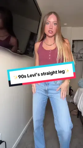Vintage-inspired 90s Levi’s straight leg jeans classic, comfortable, and always in style. #90sLevis #VintageInspired #StraightLegDenim #ClassicLook #EffortlessStyle