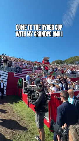 Behind the scenes of going to the Ryder Cup with Grandpa! 🇺🇸🫶 Merch available now at Kaitrump.shop (link in bio) #fyp #trending #RyderCup #america #OOTD @President Donald J Trump 