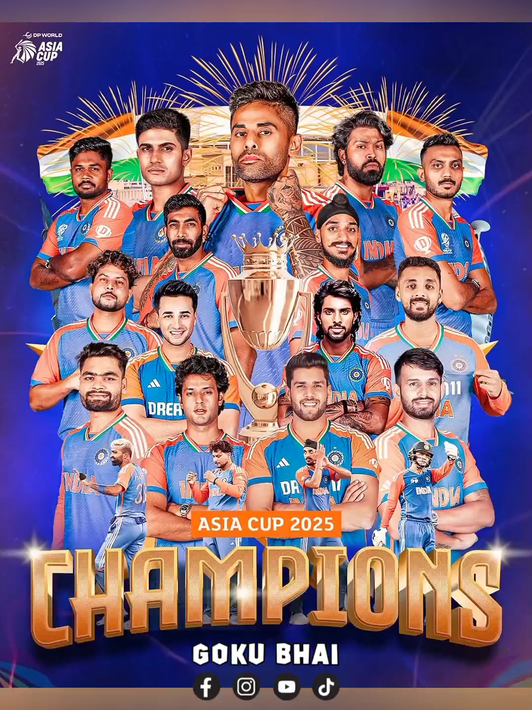 india Asia Cup 2025 Champions 😎🏆 #asiacup2025 #asiacup #champions #pakvsind #final #gokubhai #ind