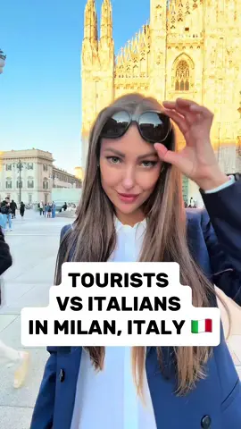 TOURISTS VS ITALIANS IN MILAN, Italy 🇮🇹  #milan #italy #italianstyle #tourists #italian 