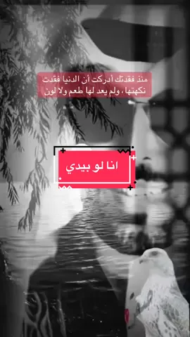 انا لو بيدي منذ فقدتك أدركت أن الدنيا فقدت نكهتها، ولم يعد لها طعم ولا لون#خواطر #اكسبلور #al9saqr #اقتباسات 