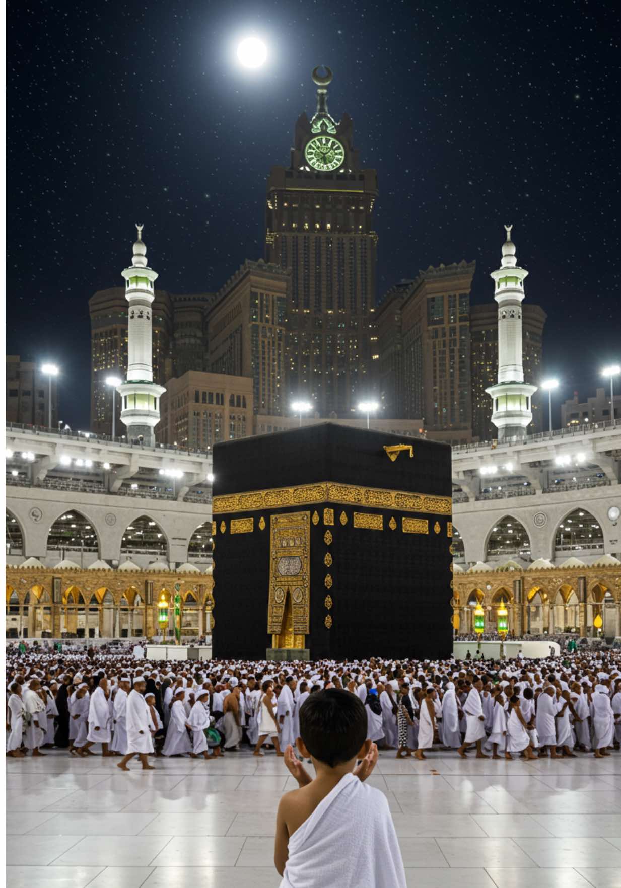 An innocent child praying in Mecca, a scene that touches and moves everyone’s heart 🤲❤️#makkah #HolyKaaba #IslamicVideo #ViralTikTok #Dua @🕋🤲🏼 