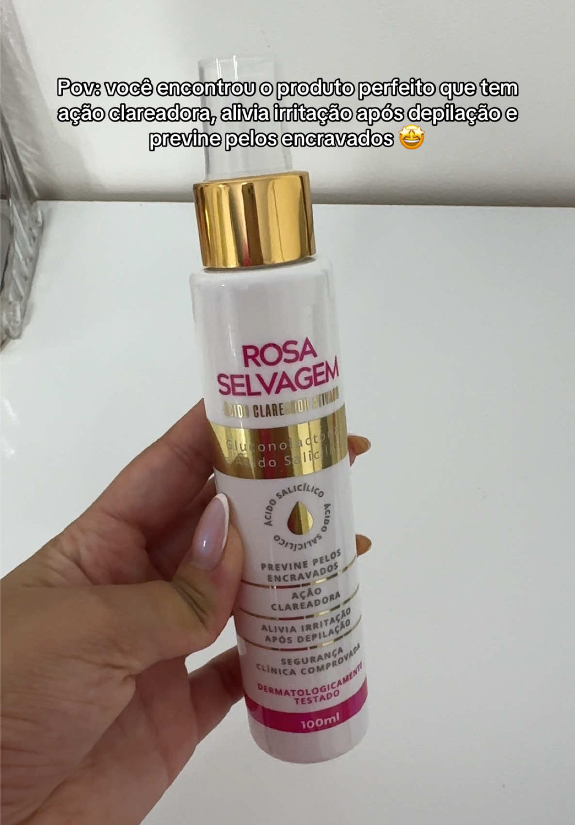 Esse Ácido da Rosa selvagem é simplesmente maravilhoso, além de ajudar no clareamento, ajuda a previnir irritações pós depilação e ajuda com os pelos encravados! 🤩 #rosaselvagem #clareador #foliculite #dicas #tiktokshop 