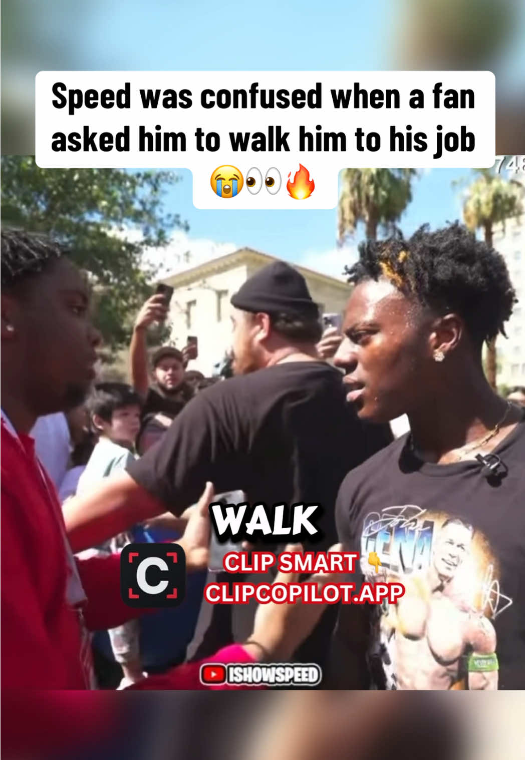 Speed was confused when a fan asked him to walk him to his job 😭👀🔥 #IShowSpeed #Speed #FanMoment #Arizona #viral                 
