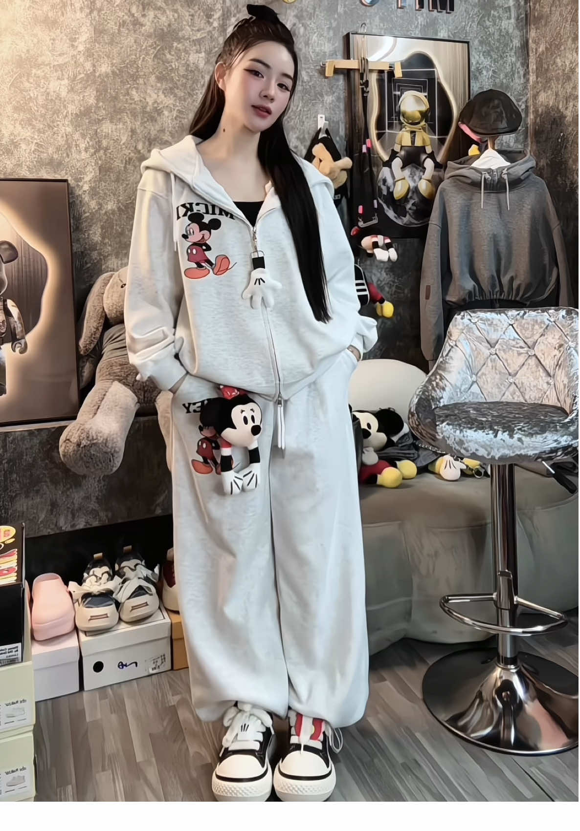 1 cây mickey 🥰 set kèm phụ kiện siêu xynhhhh #mipu #mipucloset #guangzhou #setboxinh #đồ_bộ 