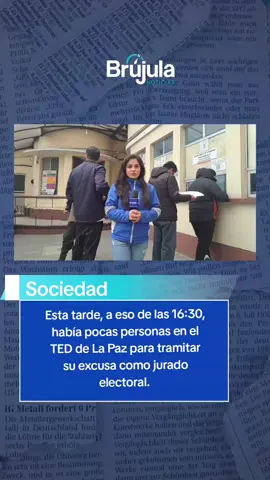 Esta tarde, a eso de las 16:30, había pocas personas en el TED de La Paz para tramitar su excusa como jurado electoral. 📹 Brújula Digital 28-09-25 