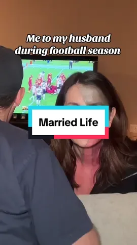 Competing with football season isn’t easy lol #marriedlife #husbandwife #funnycouple #marriagehumor 