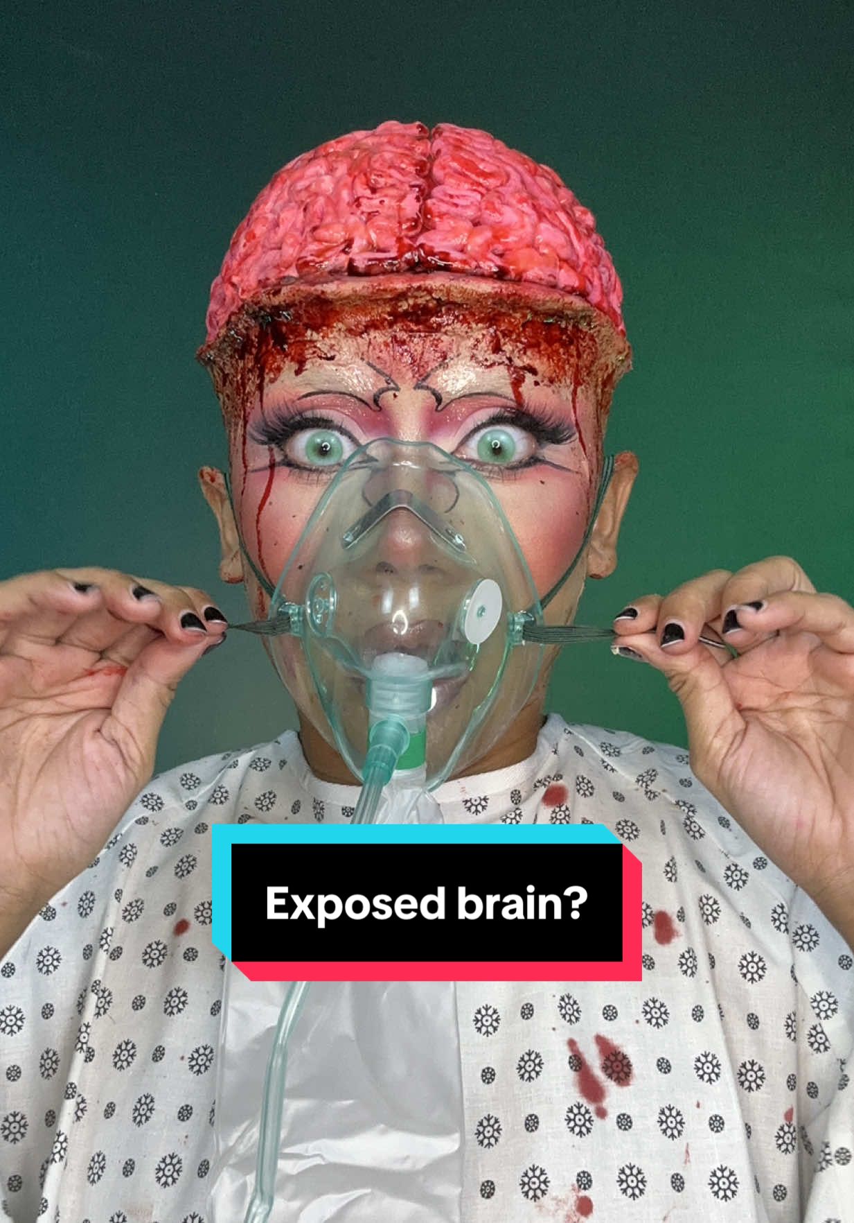 They said it was just a check-up… but I never left the table. 🧠 #sfxmakeup #exposedbrain #sfxglam #halloweenideas 