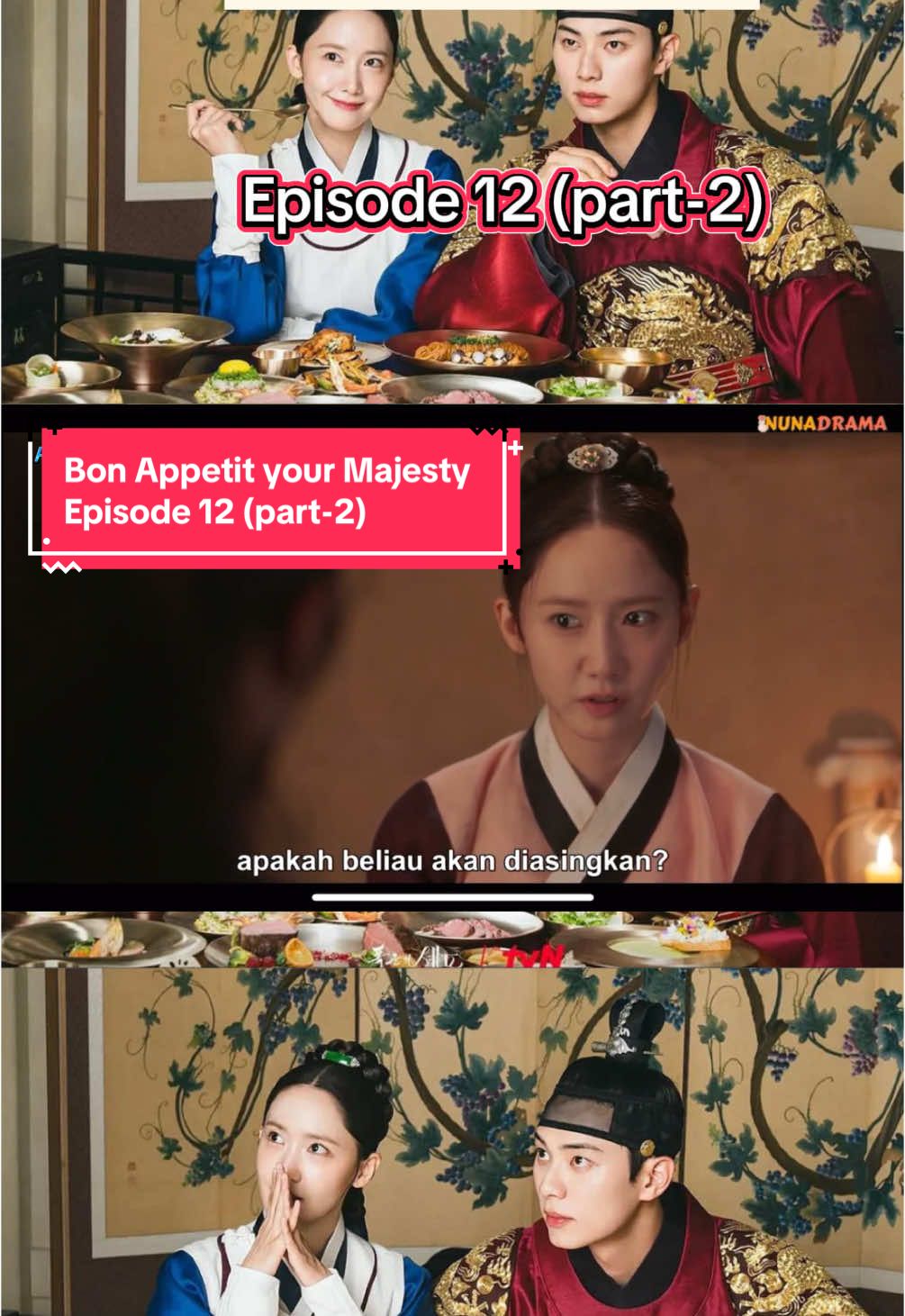 Episode 12 (part-2) Pasukan dapur pendukung Raja berhasil menguasai istana,namun chef jiyeong disandera oleh paman jahat #bonappetityourmajestyeps12 #leechaemin #yoona #pencintadrakor #bonappetityourmajesty #episode12