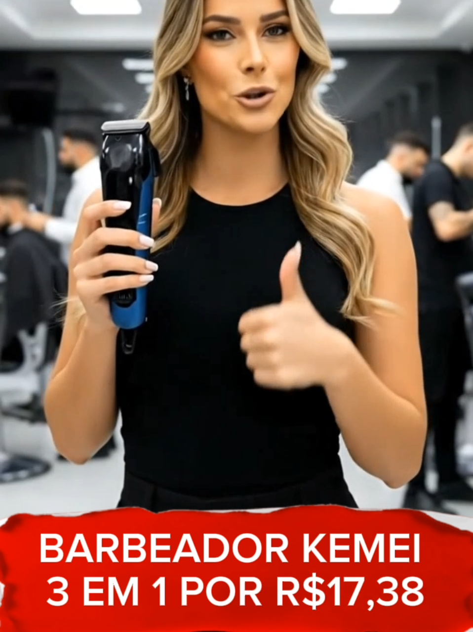 Maquina De Barbear Aparador e Depilador de Pelos Elétrico 3 Em 1 Cabelo Nariz Barba e Corpo #promocao #ofertadodia #tiktokshop 