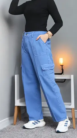 Celana cargo jeans wanita highwaist cargo jeans