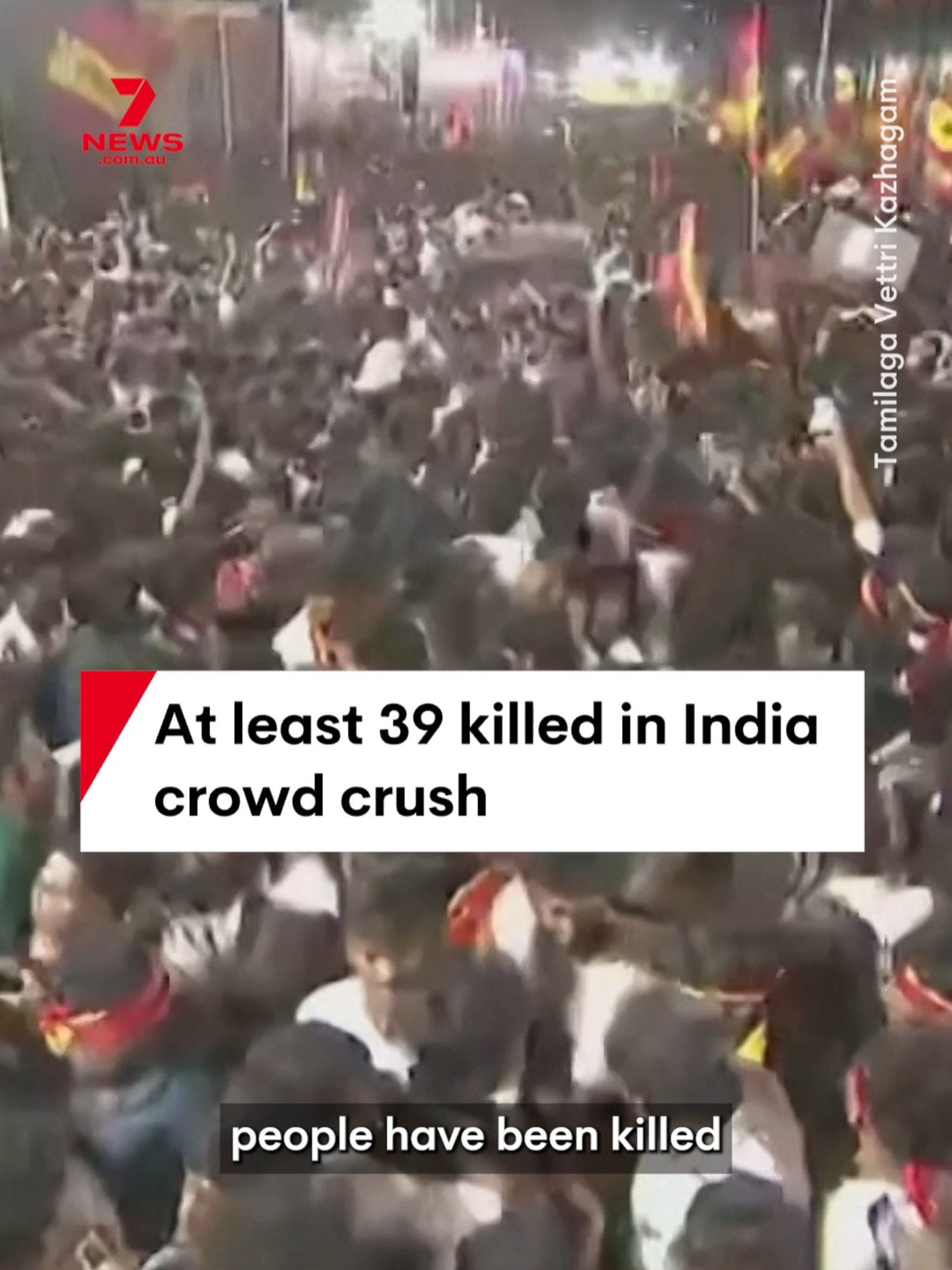 At least 39 people have been killed and more than 40 injured in a crowd crush at a political rally in the southern Indian state of Tamil Nadu. #crowdcrush #politics #Vijay #investigation #India