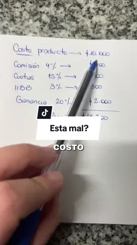 Por qué está mal esta cuenta? Estoy vendiendo caro o barato? #tipsparaemprendedores #rentabilidad #precios #ventas 