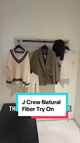 Natural fiber try on at @J.Crew ! Didn’t end up buying anything, but will think about that blazer and cashmere top  #naturalfibers #jcrew #fabrictok #fyp #comewithme 