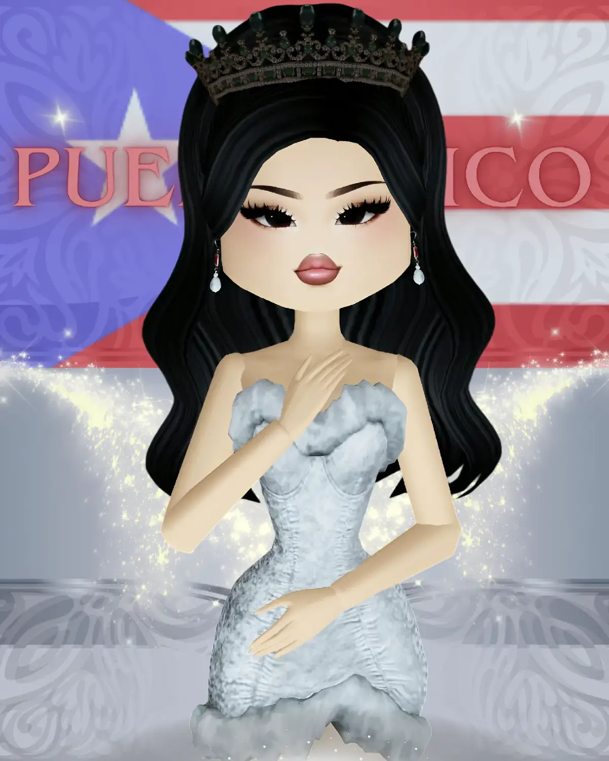 MISS GRAND PUERTO RICO  user:@Sebastian🍃  edad:19 profesión: doctora  será la Isla del encanto en llevárse la gran corona dorada  #robloxfyp #missgrandinternational 