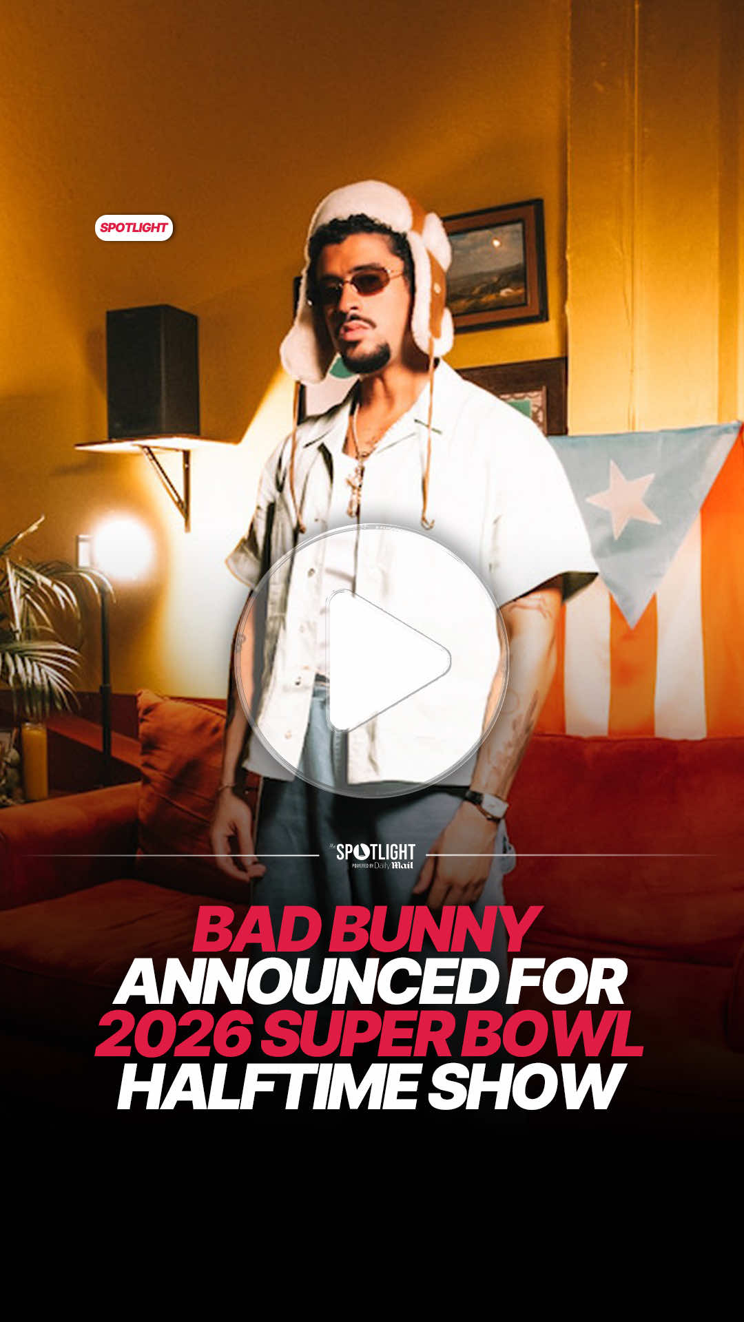 BREAKING Bad Bunny has been confirmed to headline the 2026 Super Bowl Halftime Show. The Grammy winning superstar was a special guest during the 2020 Super Bowl Halftime Show with Shakira and Jennifer Lopez but this will be his first time headlining. #SuperBowl #badbunny #halftimeshow #football #nfl 