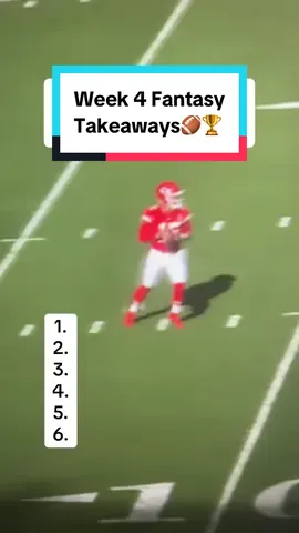 Week 4 Fantasy Takeaways🏈🏆 #fantasyfootball #fantasycontent #fantasytakeaways #week4 #nflconvo