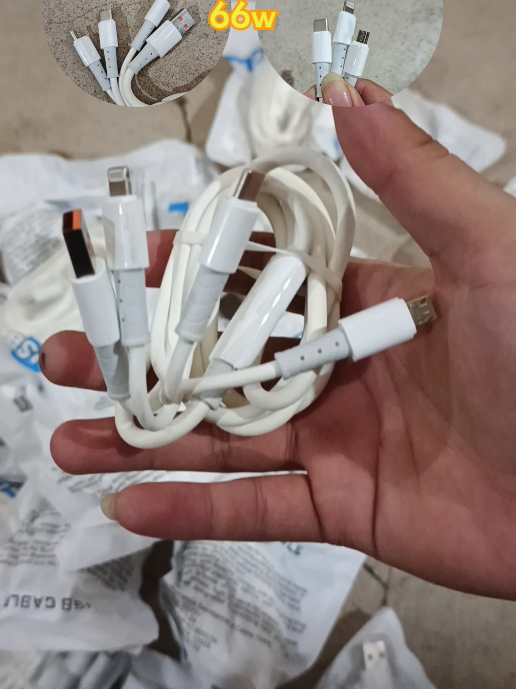 pengisian dan transfer kabel data efesiensi tinggi #kabeldata #3in1 #typec 