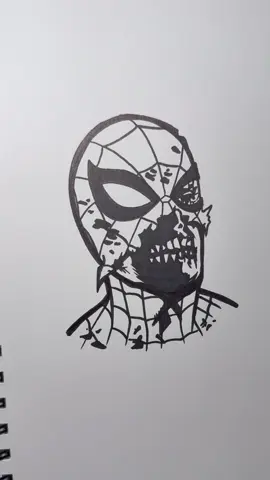 Zombie Spiderman drawing tutorial 🫣🧟‍♂️ #fyp #art #spiderman #marvelzombies #peterparker 