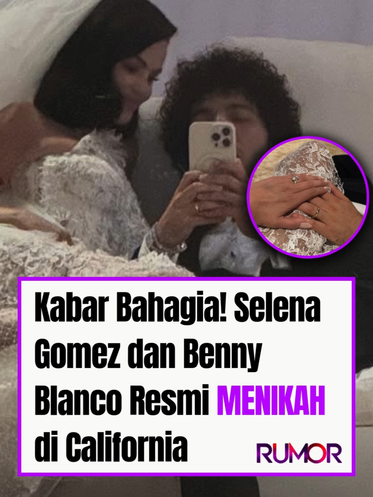 Selena Gomez dan Benny Blanco resmi menikah pada (27/9) di California #selenagomez #bennyblanco #nikah