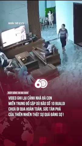 Bão Bualoi quá chưa kịp vào mà nhà đã sập 😢. Bà con miền Trung sống chung với mưa bão nhiều, tốt nhất nên làm nhà đổ mái bê tông cho chắc ạ! #theanh28 #tiktoknews #60giay
