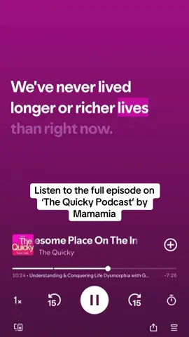 Do you feel dissatisfied with your life? @Mamamia asked me to speak about Life Dysmorphia on their podcast ‘The Quicky’.  Life dysmorphia is a term (not a diagnosis) used to describe the dissatisfaction you feel with your life. This comes from a distorted view of your life from constantly comparing it to others.  We’re all guilty of this.  I share some strategies on the podcast to help you identify Life Dysmorphia and how to manage it.  Search ‘The Quicky’ on Spotify or any podcast platform.  Disclaimer: all videos are educational and not a substitute for medical or professional advice.  #podcast #lifedysmorphia #mamamia #podcastclips 