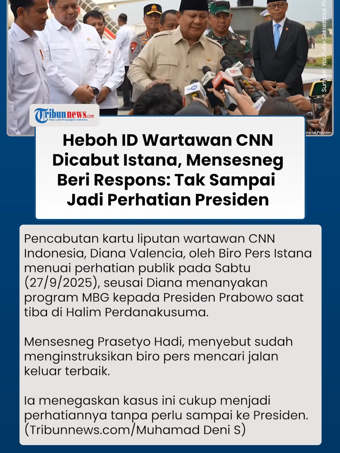 ID Pers CNN Dicabut seusai Tanya Program MBG, Dewan Pers Desak Istana untuk Menjadi Transparan #idpers #mbg #dewanpers #istananegara #programbg #programprabowo