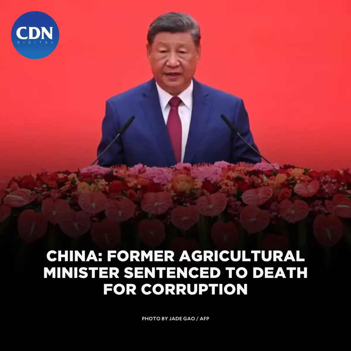 China’s former agricultural minister was sentenced to death on Sunday on corruption charges, with a two-year reprieve, a court statement said. #CDNDigital  Read story here: https://l.cdn.ph/RdNNa8