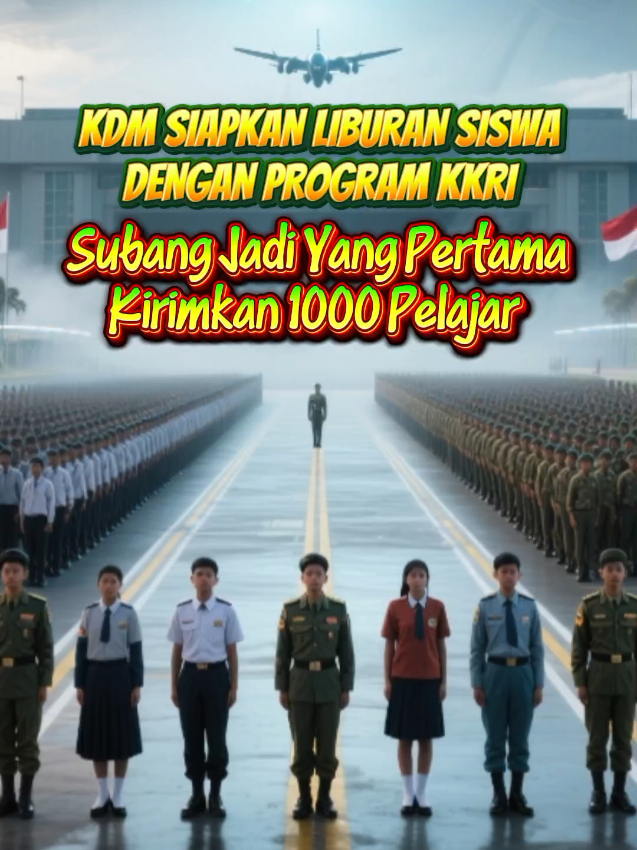Gubernur Jawa Barat, KDM berencana akan menggelar kegiatan Korps Kadet Republik Indonesia (KKRI) serentak di seluruh Jawa Barat dalam mengisi liburan sekolah.  #majuteruspantangmundur #dedimulyadi71 #LuarBiasa #jawabaratistimewa #terusmaju 