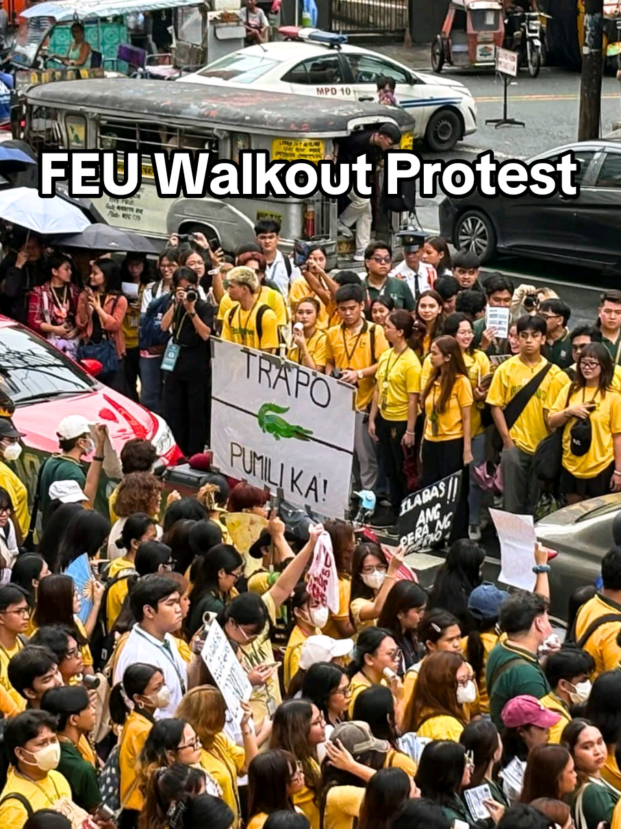 Nagkaisa ang mga estudyante ng Far Eastern University sa harap mismo ng kanilang campus para sa malawakang walkout protest laban sa anti-student policies at sa lumalalang isyu ng korapsyon sa bansa. #TamsWalkoutNa  #philippines  #corruption  #FEU  #fyp 